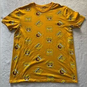Nickelodeon SpongeBob SquarePants yellow graphic tshirt size large